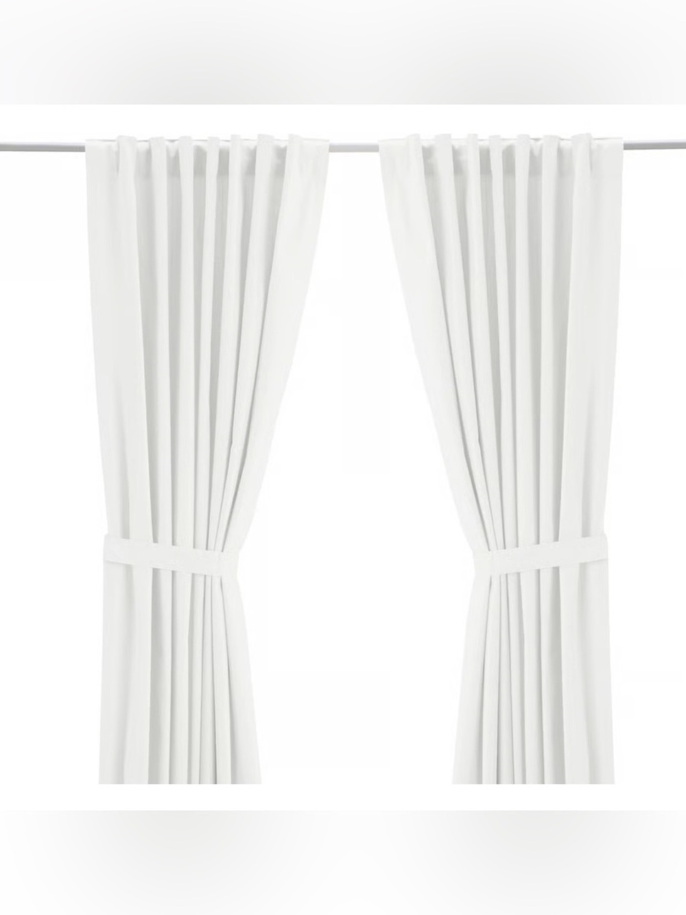 IKEA RITVA Curtains,  white/with heading tape, 57x65 "